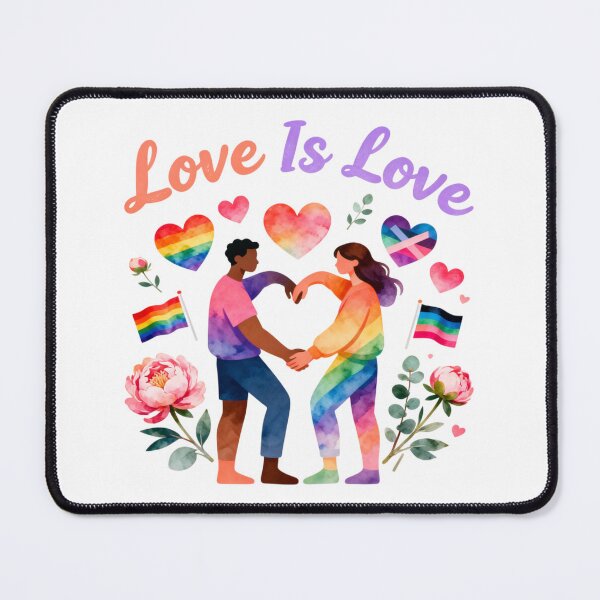 Artikelvorschau, Liebe ist Liebe – Regenbogen-Pride-Kunst entworfen und verkauft von Bright Vibe Designs.