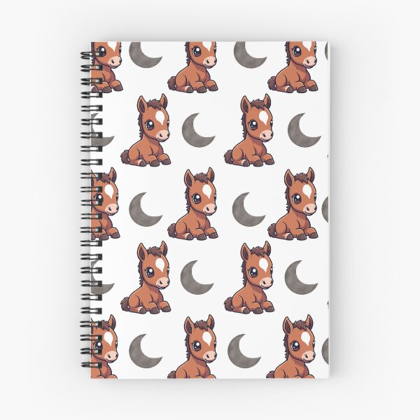 Item preview, Cute Dark Brown and White Rocking Horse Pattern with Brown Moons designed and sold by lunadesignsmoon.