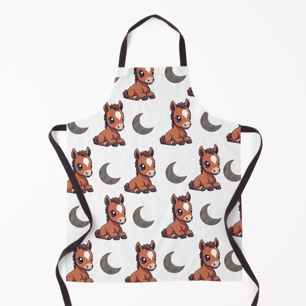 Item preview, Cute Dark Brown and White Rocking Horse Pattern with Brown Moons designed and sold by lunadesignsmoon.