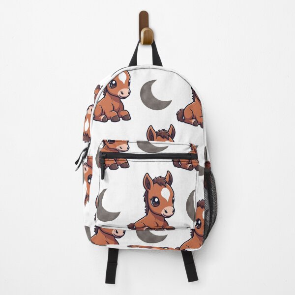 Item preview, Cute Dark Brown and White Rocking Horse Pattern with Brown Moons designed and sold by lunadesignsmoon.