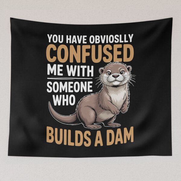 Item preview, Sea Otter Builds Dam Animal Mammal designed and sold by lilensgavadur.