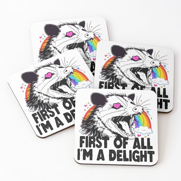 Item preview, First Of All I'm A Delight Sarcastic Angry Opossum  designed and sold by gear-posters.