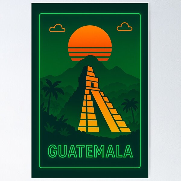 Aperçu de l'œuvre Voyage au néon au Guatemala créée et vendue par Thistle-TShop.