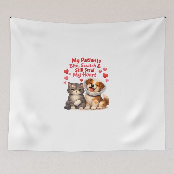 Item preview, My Patients Bite, Scratch & Still Steal My Heart – Funny Veterinary Valentine Design designed and sold by Bettybee00.