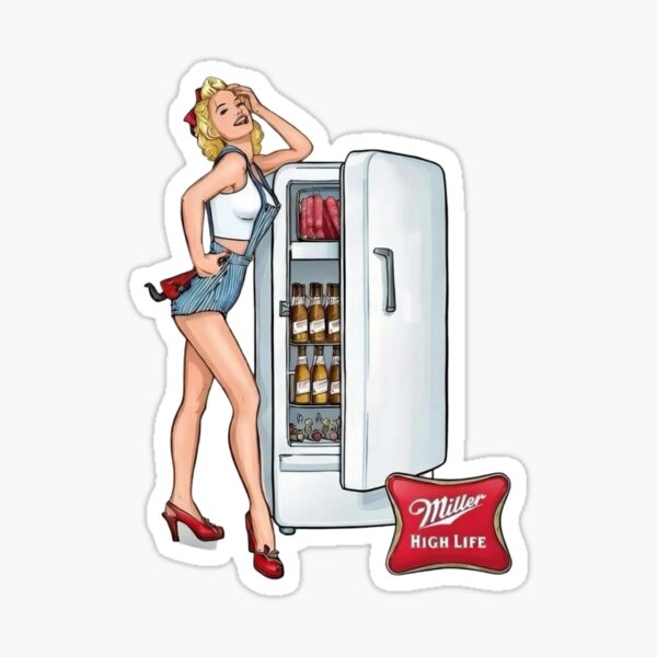 Pin Up Girl Sexy Vintage Beer Fridge Sticker
