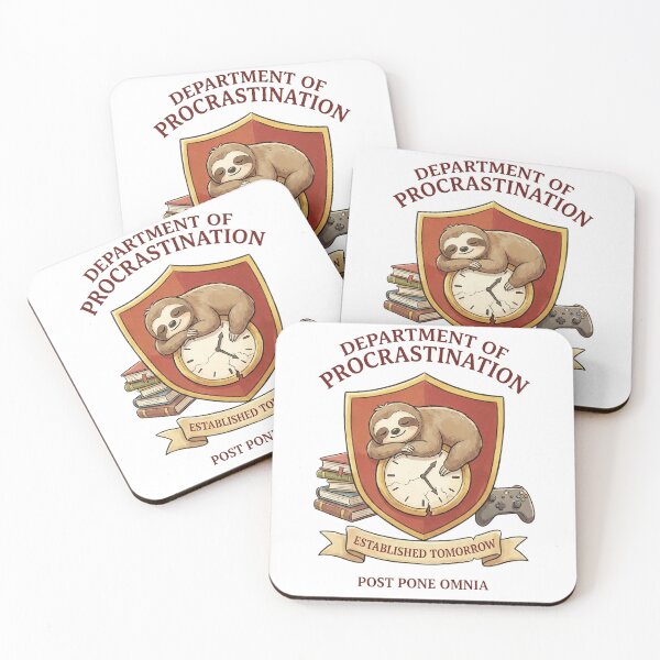 Item preview, Department of Procrastination - Established Tomorrow Crest designed and sold by NonditStudio.