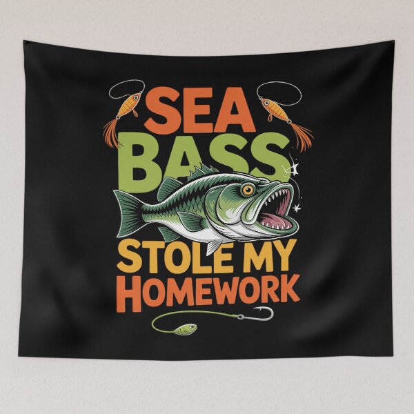 Item preview, Sea Bass Stole My Homework Fisherman Bass Fishing designed and sold by lilensgavadur.