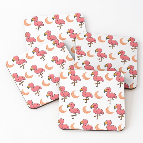 Item preview, Cute Pink Flamingo Pattern with Orange Moons | Adorable Design designed and sold by lunadesignsmoon.