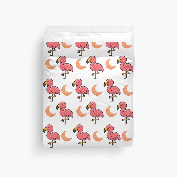 Item preview, Cute Pink Flamingo Pattern with Orange Moons | Adorable Design designed and sold by lunadesignsmoon.