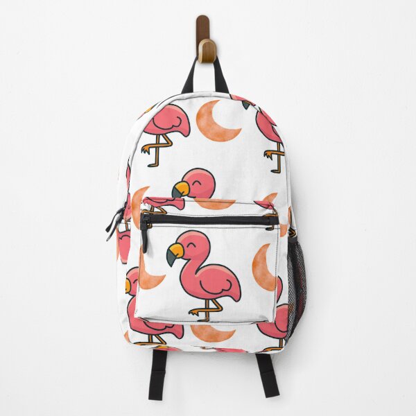 Item preview, Cute Pink Flamingo Pattern with Orange Moons | Adorable Design designed and sold by lunadesignsmoon.
