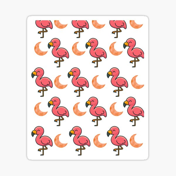 Item preview, Cute Pink Flamingo Pattern with Orange Moons | Adorable Design designed and sold by lunadesignsmoon.