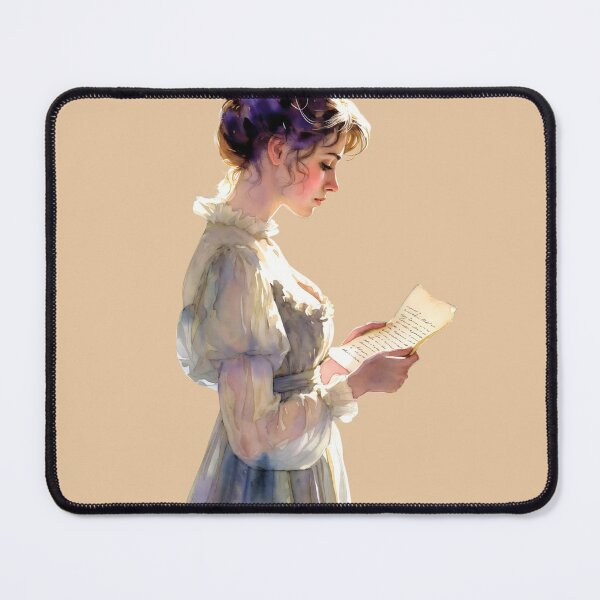 Item preview, Woman reading a letter by the window in soft light during the afternoon designed and sold by SpaceartLilu.