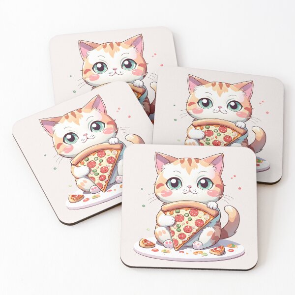 Item preview, Cat and pizza designed and sold by PrintLabStudio.