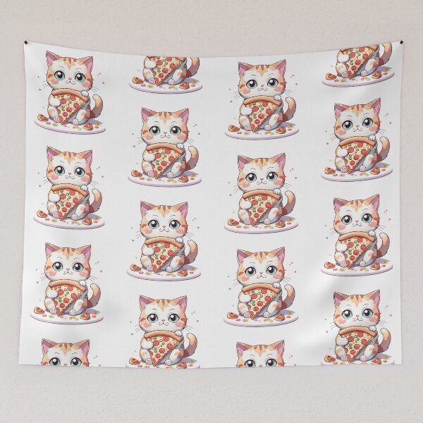 Item preview, Cat and pizza designed and sold by PrintLabStudio.