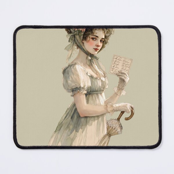 Item preview, Copy of Woman at a social event holding a guest list while wearing elegant attire and holding an umbrella in a historic setting designed and sold by SpaceartLilu.