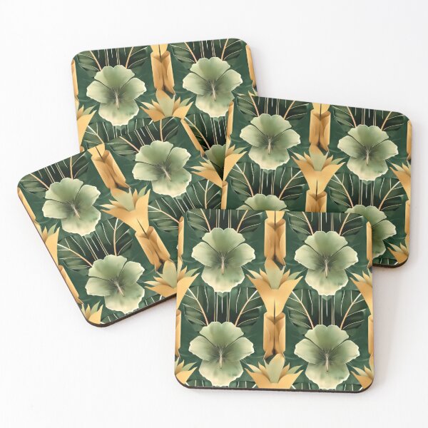 Item preview, Green Core Deco // Alternating Hibiscus designed and sold by casaloomaria.