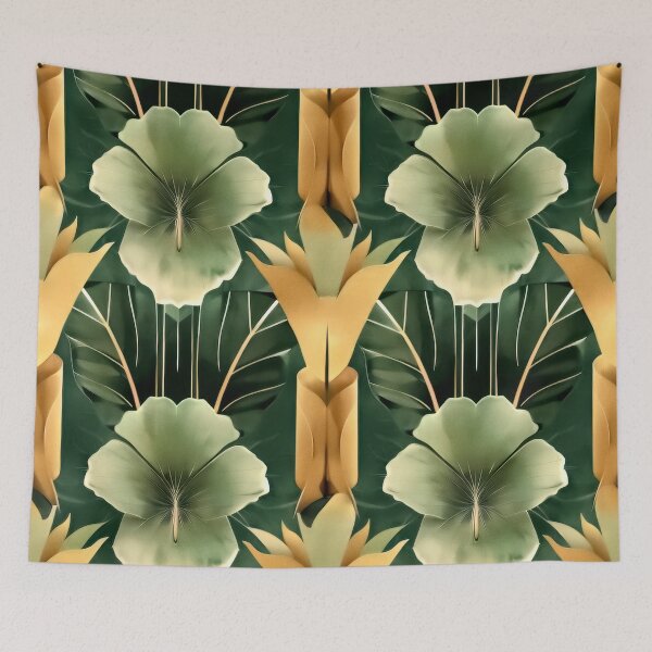 Item preview, Green Core Deco // Alternating Hibiscus designed and sold by casaloomaria.