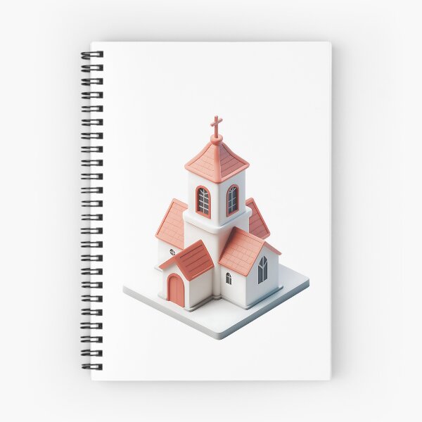 Item preview, Minimalist 3D Church Isometric Architecture Art designed and sold by v1per4ever.