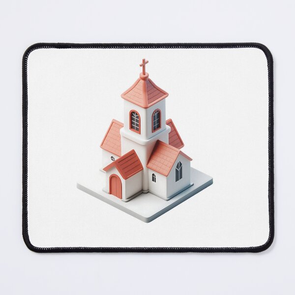 Item preview, Minimalist 3D Church Isometric Architecture Art designed and sold by v1per4ever.