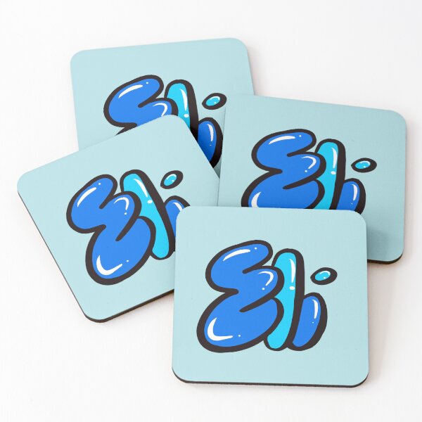 Item preview, Eli name in blue graffiti bubble letters calligraphy Top 10 best personalized gifts for boys and men named Elias designed and sold by Artonmytee.