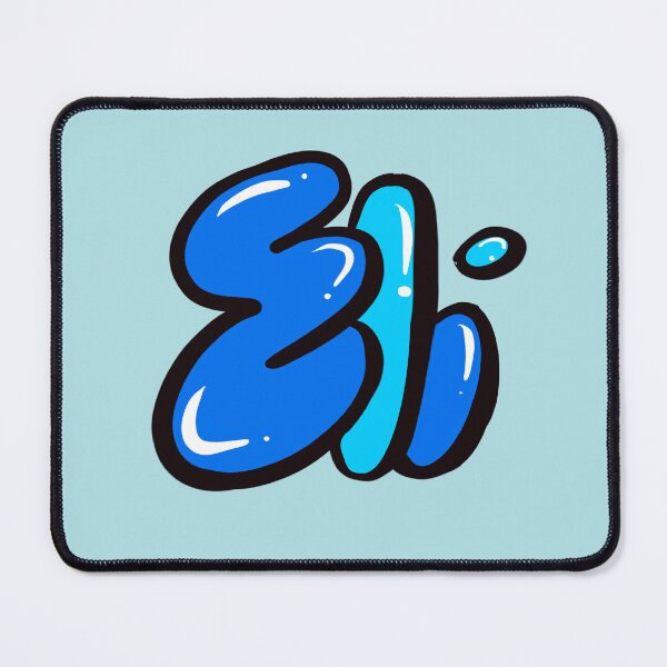 Item preview, Eli name in blue graffiti bubble letters calligraphy Top 10 best personalized gifts for boys and men named Elias designed and sold by Artonmytee.