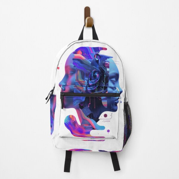 Item preview, Duality of Intelligence – Neon AI Cyberpunk Portrait designed and sold by Dyan4.