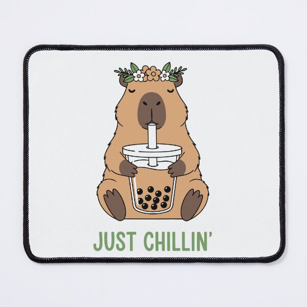 Item preview, Just Chillin Capybara Bubble Tea Lover designed and sold by M0Zain.