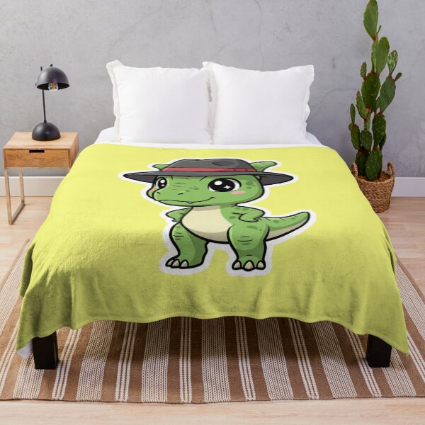 Item preview, Adorable Kawaii Green Dinosaur Wearing a Dapper Black Fedora Hat with Red Ribbon Sticker Graphic designed and sold by bvdesignart.