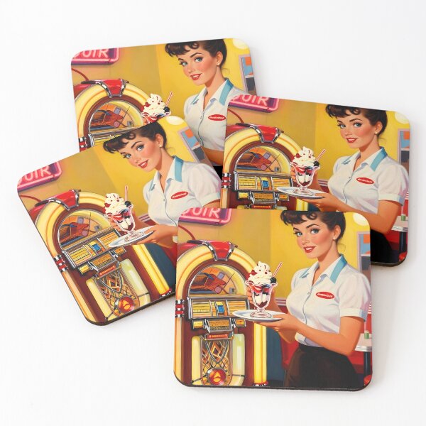 Item preview, Neon Sundae Jukebox – Retro Pop Art Diner Scene designed and sold by MooLaLa.Store.