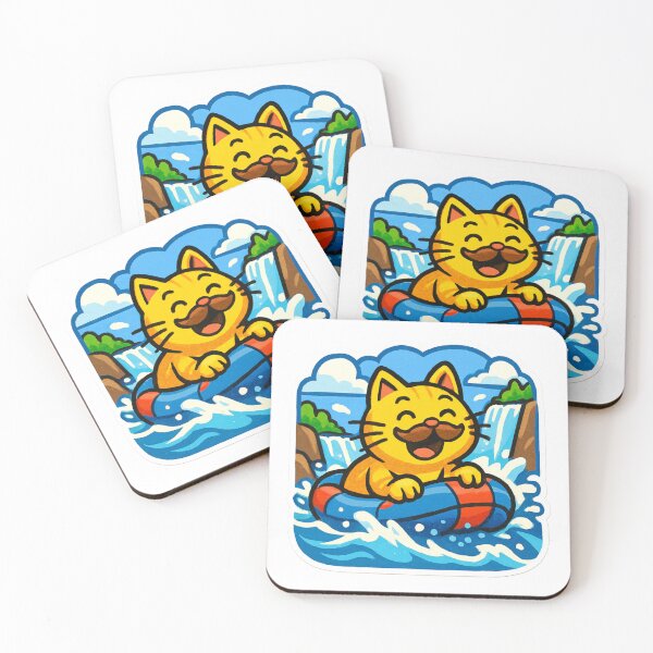 Item preview, Yellow cat enjoying boating on water side  designed and sold by MagicMaker1984.
