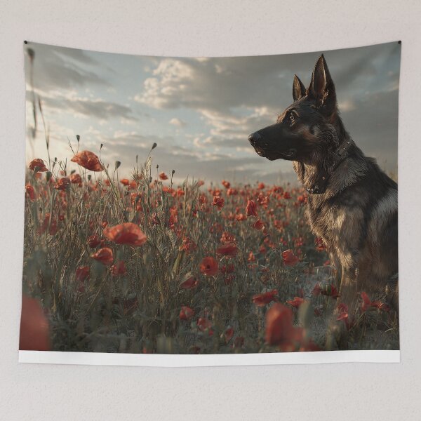 Item preview, Service Dogs in Scarlet Bloom designed and sold by Skyframe Aviation.