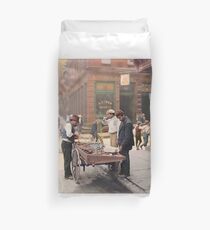 Clam seller on Mulberry Bend, New York, ca 1900 Duvet Cover
