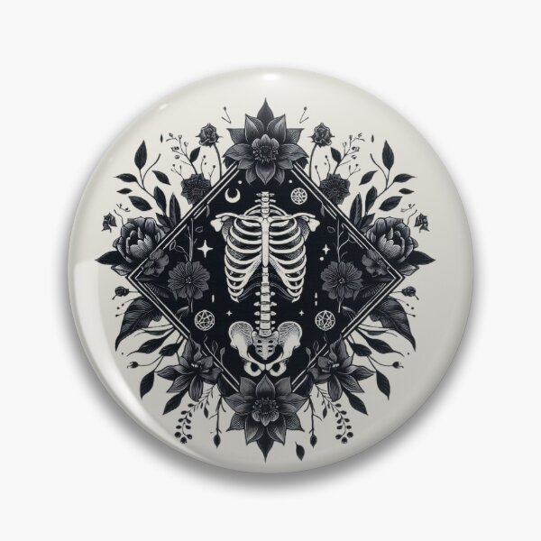 Item preview, Gothic Floral Skeleton Emblem designed and sold by Roberta Calabrese.