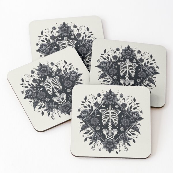 Item preview, Gothic Floral Skeleton Emblem designed and sold by Roberta Calabrese.