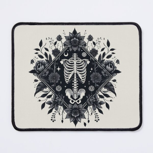 Item preview, Gothic Floral Skeleton Emblem designed and sold by Roberta Calabrese.