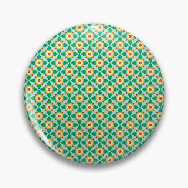 Item preview, Green Orange Floral Pattern Geometric Design designed and sold by Snout & Shout..