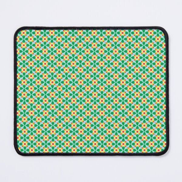 Item preview, Green Orange Floral Pattern Geometric Design designed and sold by Snout & Shout..