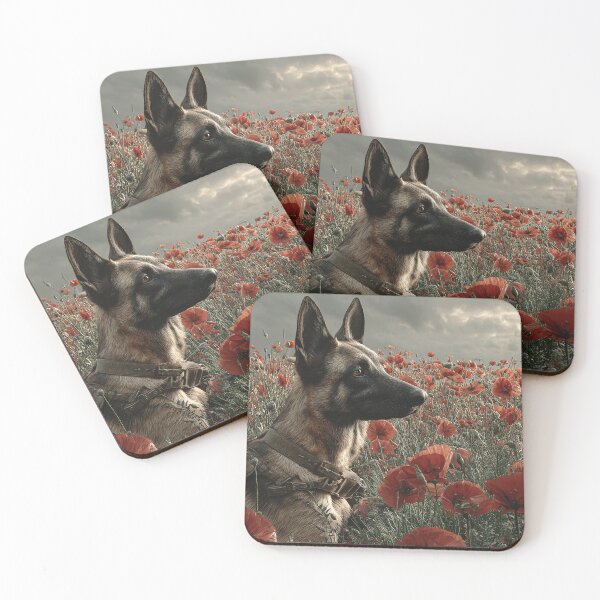 Item preview, Military Dogs at Rest in Poppies designed and sold by Skyframe Aviation.