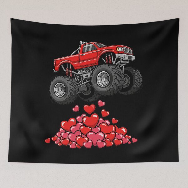 Item preview, Valentines Day Monster Truck Hearts designed and sold by OlakunleOloroz.