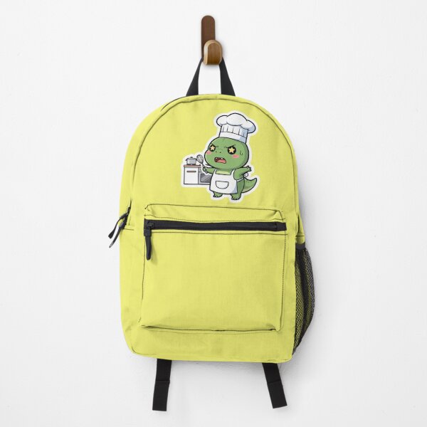 Item preview, Angry Cute Green Dinosaur Chef Cooking in Kitchen Kawaii T Rex Baker Art Illustration designed and sold by bvdesignart.