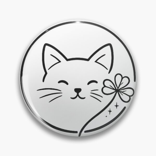 Item preview, Minimal Irish Cat Icon – Shamrock Line Art Design designed and sold by KivaroArt.