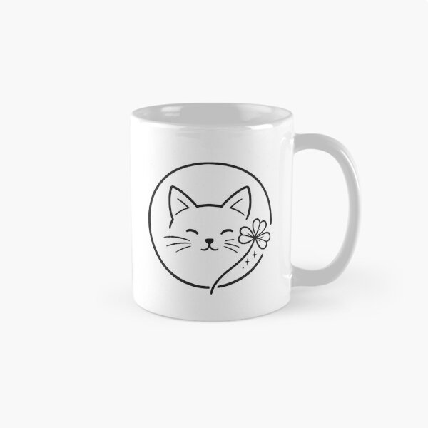 Item preview, Minimal Irish Cat Icon – Shamrock Line Art Design designed and sold by KivaroArt.