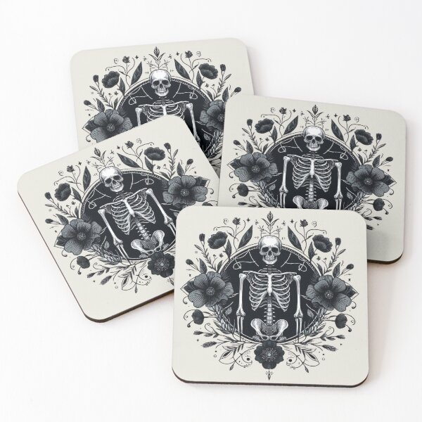 Item preview, Gothic Floral Skeleton Emblem designed and sold by Roberta Calabrese.