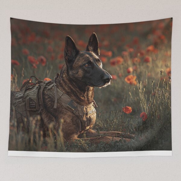Item preview, Dogs of Duty in the Poppy Sea designed and sold by Skyframe Aviation.