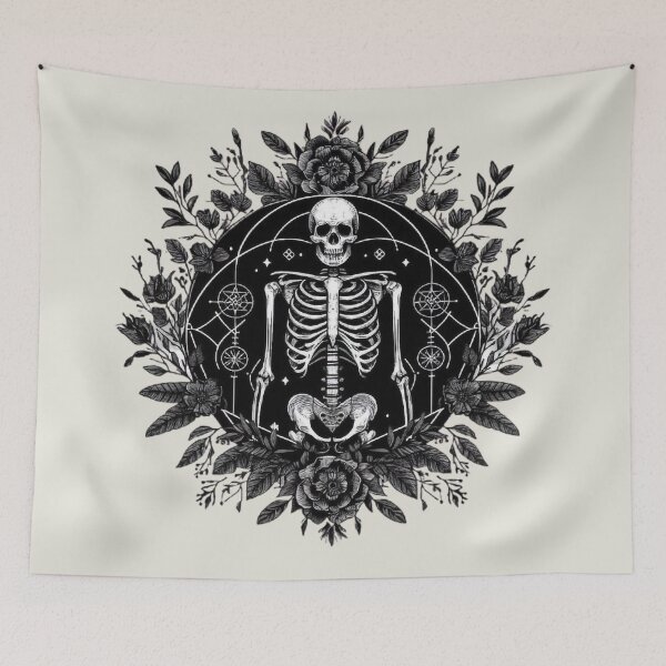 Item preview, Gothic Floral Skeleton Emblem designed and sold by Roberta Calabrese.