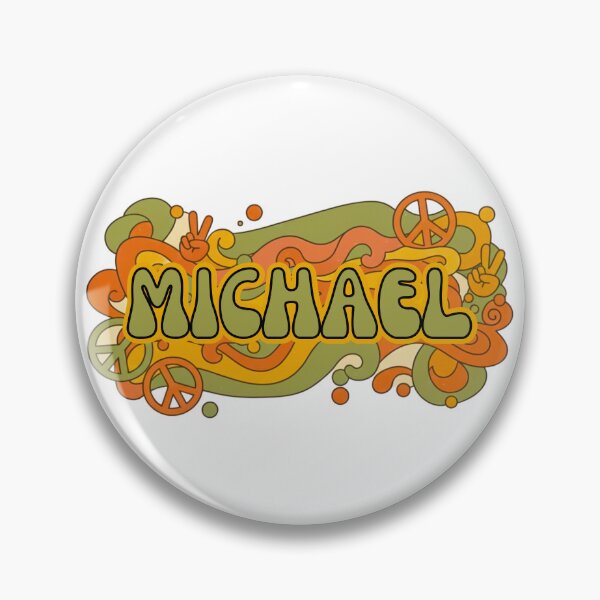 Item preview, Copy of Michael Retro Groovy 70s Peace Sign Name Art designed and sold by MBBialyPiksel.