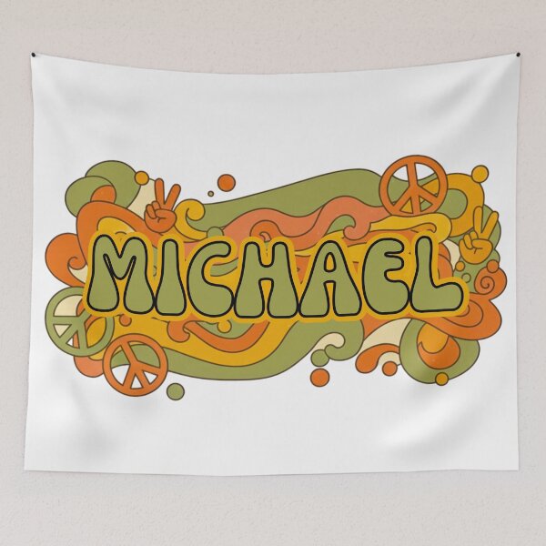Item preview, Copy of Michael Retro Groovy 70s Peace Sign Name Art designed and sold by MBBialyPiksel.