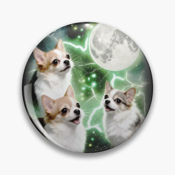Item preview, Three Chihuahuas Moon Scene | Tiny Dogs Wolf Parody Meme designed and sold by bngfx.