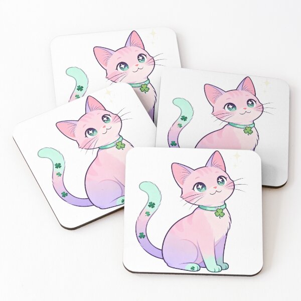 Item preview, Cute Irish Cat – Whimsical Shamrock Fantasy Style designed and sold by KivaroArt.