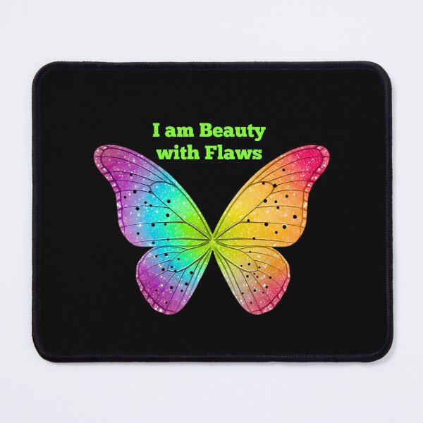 Item preview, I Am Beauty with Flaws – Colorful Butterfly Self Love Art designed and sold by BinbriArts .